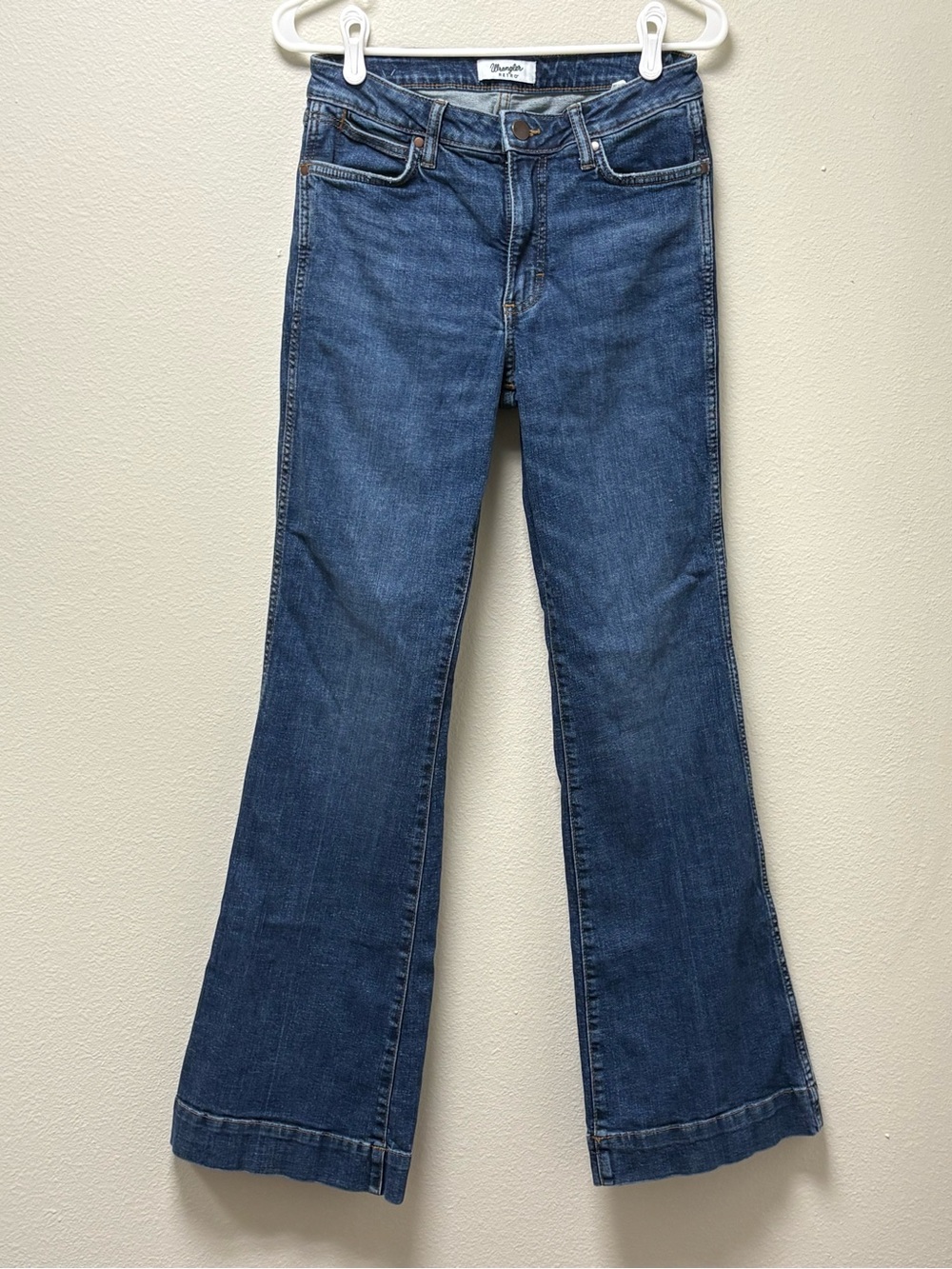 Women’s Wrangler Retro Bootcut Blue Denim Jeans Regular 5-Pocket Button 28/34